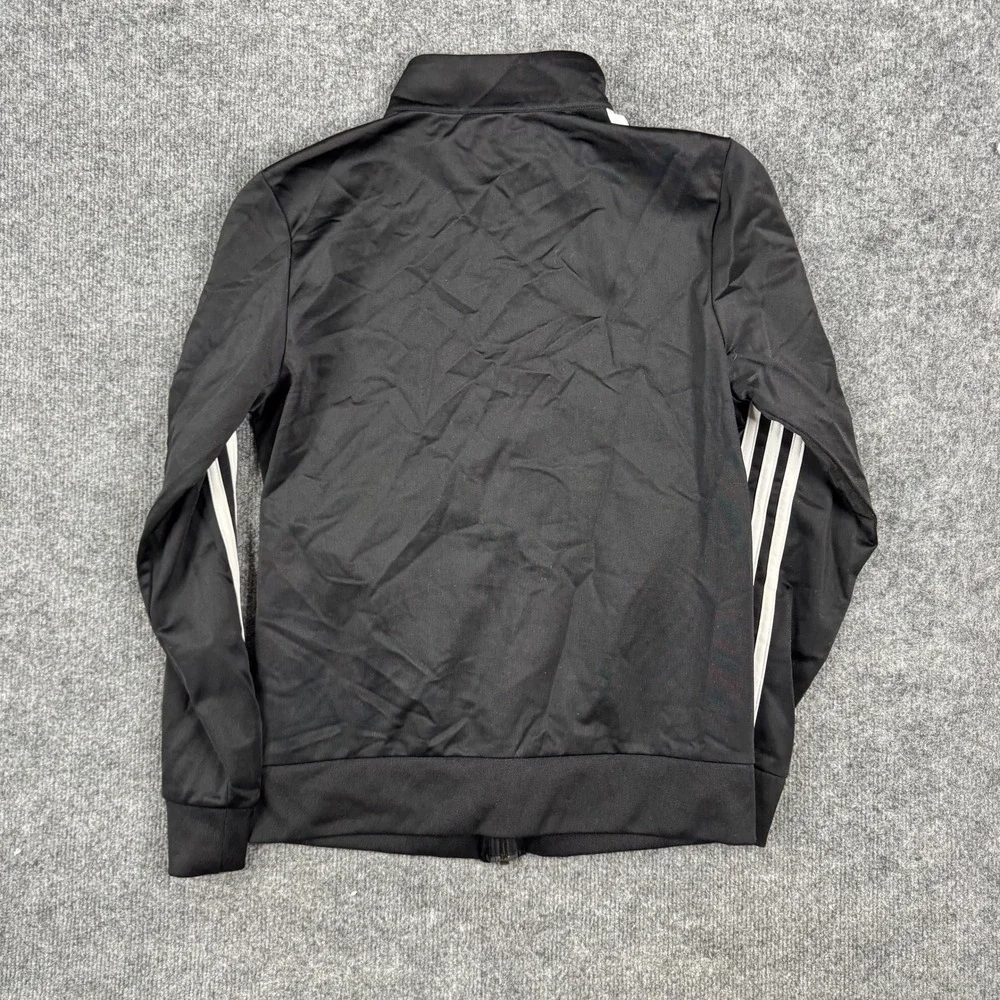 Adidas Track Jacket Mens Size M Black White Stripe Zip Up Athletic Sportswear